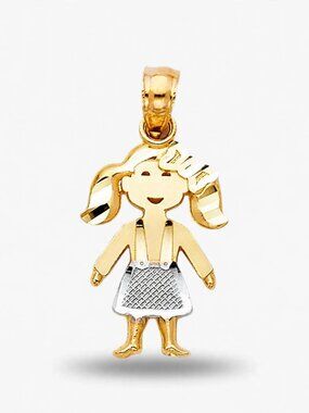 14K Gold Baby Girl Pendant By Tehrani Jewelry